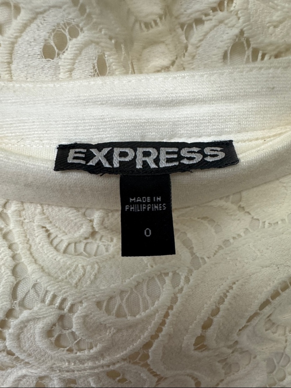 Express Cream Lace Pencil Skirt and Cream Lace Crop Top - Picture 7 of 10